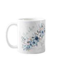 Plateau en bois floral élégant et ensemble de mug