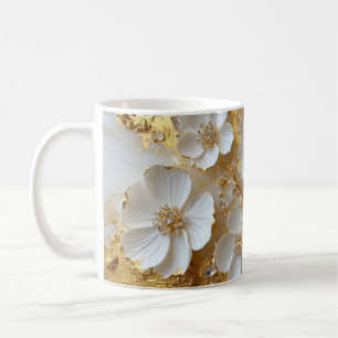 Plateau en bois floral élégant et ensemble de mug