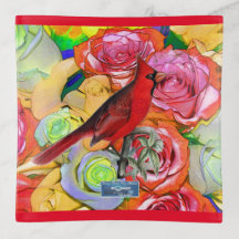 Plateau en verre rouge (Cardinal Roses)RFPMDesigns