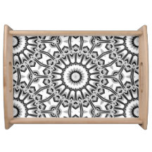 Fleur de mandala géométrique monochrome