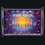 Plateau Hanoukka Menorah éclaire la décoration du Festival<br><div class="desc">Service Tray Hanoukka lumières Décor Festival pour Art & Home, Cuisine & Diner, Cookware & Serveware, Service Plateau pour Hanoukka Festival et Fête juive, Anniversaire, Mariage, Bar Mitzvah, Bat mitzvah, Rosh Hashanah Celebration, Design d'oeuvres avec "Chanukiah ou Hanukkiah" Menorah illustration, motif décoratif, Rustique, keh Lights, Texture papier, Texture artisanale, collection...</div>