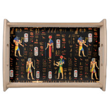 Hiéroglyphes et divinités de l'Égypte d'or sur le