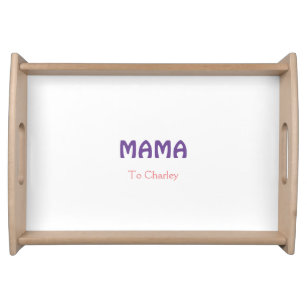 Plateau Mama happy mothers retro purple add name text vint