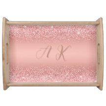 Monogramme Luxueux Shimmer Rose Doré Élégant
