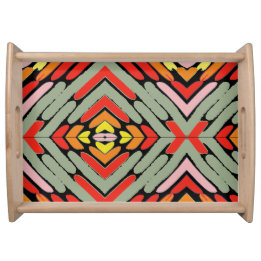 Plateau Motif noir rouge vert sud-ouest artistique