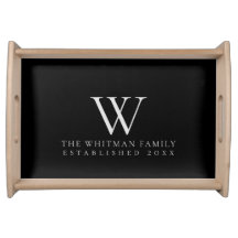 Noir élégant de monogramme de famille