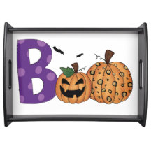 ORANGE & PURPLE HALLOWEEN CITROUILLES & BOO