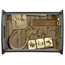 Plateau vintage de cowboy de casse-cou d'album