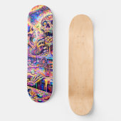 Plateforme de skateboard à miroir crâne psychédéli (Recto)