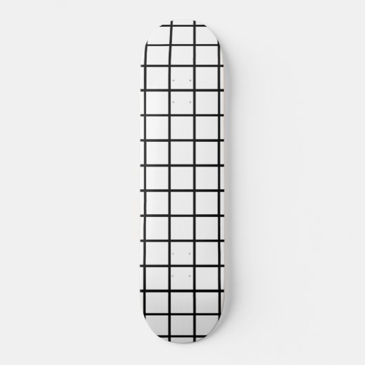 Plateforme de skateboard à motif quadrillé blanc e (Recto)