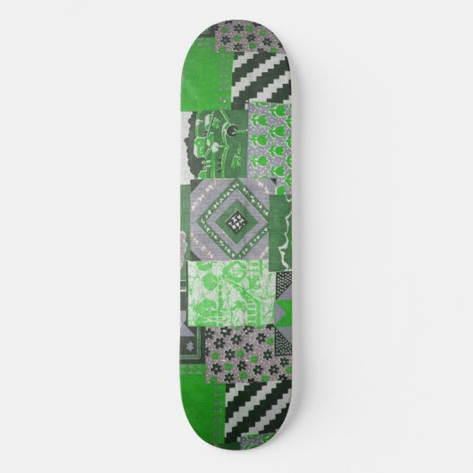 Plateforme de skateboard à patchwork vert (Recto)