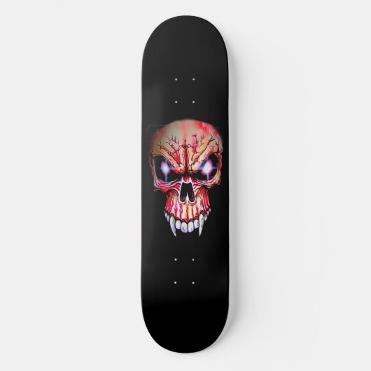 Plateforme de skateboard "Crâne de vampire rouge" (Recto)