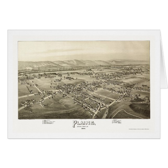 Platen, PA Panorama Kaart - 1892 (Voorkant Horizontaal)