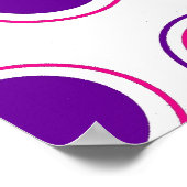 Platen van warme roze en Paarse poka Concentrieke Poster (Hoek)