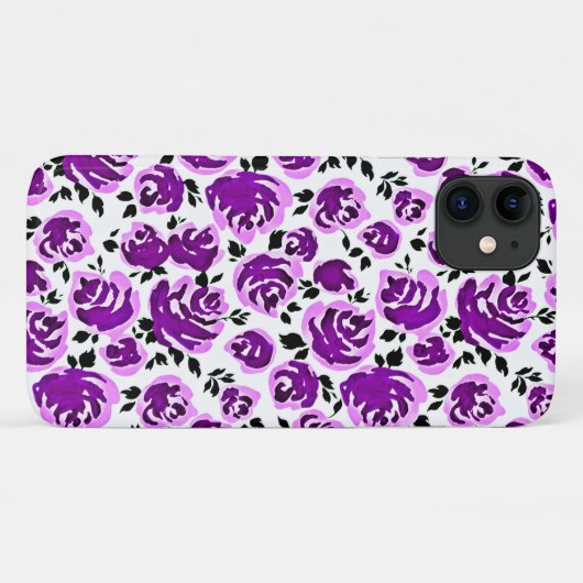 Platen van witte violette rozen Case-Mate iPhone case (Achterkant (horizontaal))