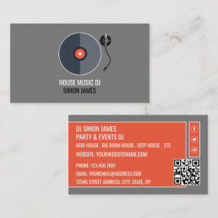 Platenspeler Logo, Professionele DJ Visitekaartje