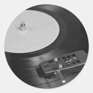 Platenspeler met Vinylplaat overzicht Ronde Sticker