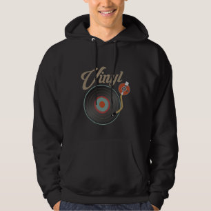Platenspeler met vinylrecord Stijl Muziek Retro Re Hoodie