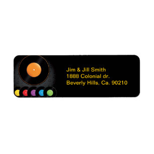 Platenspeler registreert in levendige kleuren etiket