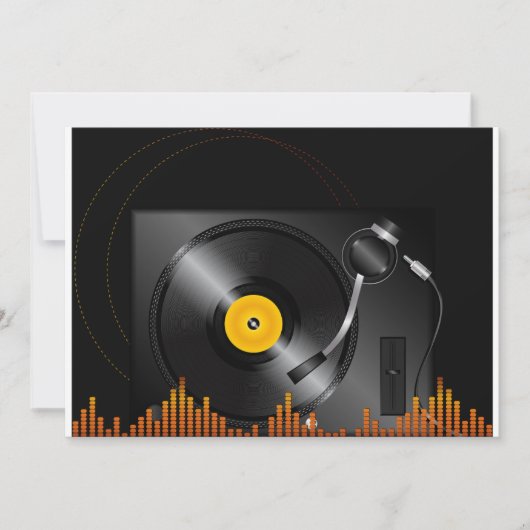 Platenspeler uitnodigingen (Voorkant)