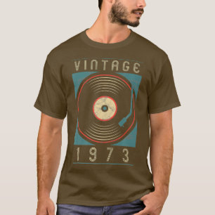 Platenspeler van 1973 vinylretro Birthday DJ T-shirt