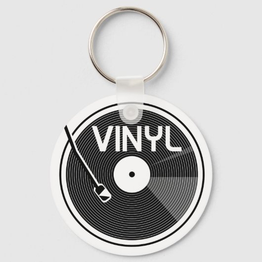 Platenspeler vinylrecord sleutelhanger (Voorkant)