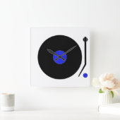 Platenspeler wandklok vierkante klok (Huis)
