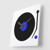 Platenspeler wandklok vierkante klok (Hoek)