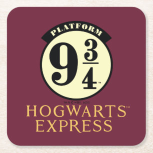 Platform 9 3/4 HOGWARTS™ EXPRESS-pictogram Vierkante Kartonnen Onderzetter