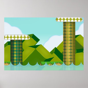 Platformspel voor Retro Poster