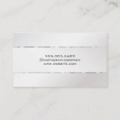 Platina achtergrond zilveren rand visitekaartje (Achterkant)