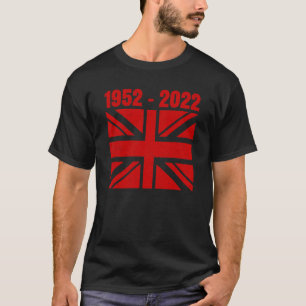 Platina Jubileum Britse Queen Union Jack Vlag Re T-shirt
