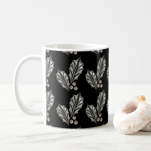 Platine argent Holly Christmas Mug (Avec donut)