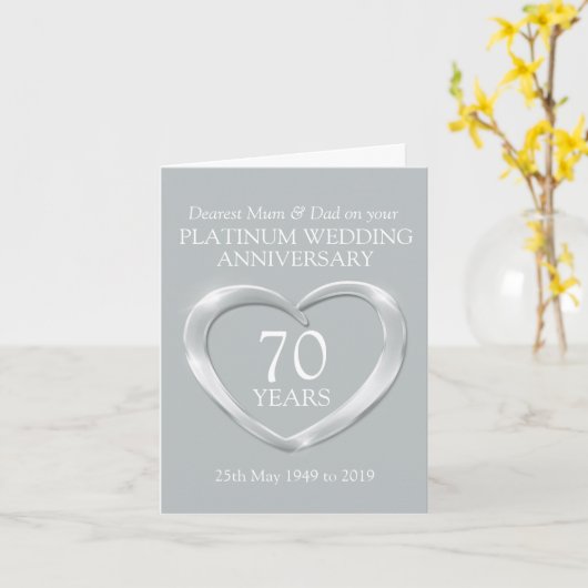 Platine mariage anniversaire maman et carte papa (Fleur jaune)