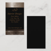 Platine sur les cartes de visite noirs (Devant / Derrière)