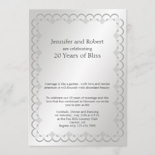 Platinum 20th Wedding Jubileum Kaart