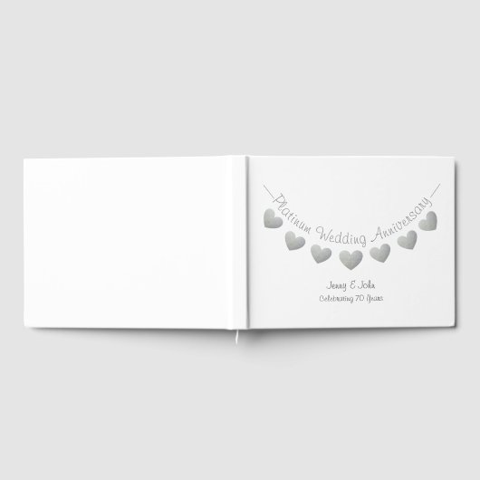 Platinum 70e trouwdag bunting gastenboek (Volledig)