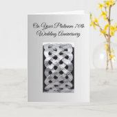 Platinum 70th Wedding Jubileum Kaart (Gele Bloem)