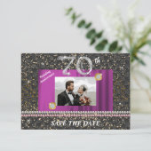 Platinum 70th Wedding Jubileum Zwart Geweven Kaart (Staand voorkant)
