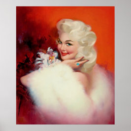 Platinum blond Posing Pin-up Poster