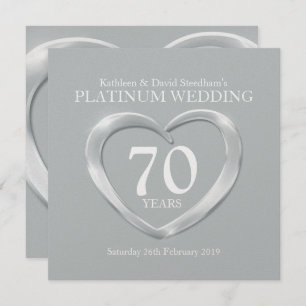 Platinum bruiloft hart 70 jaar uitnodiging