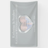 Platinum Bruiloft jubileum hart foto banner (Verticaal)