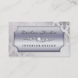 Platinum Dashing Damask Mode/Interior Design Visitekaartje