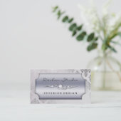 Platinum Dashing Damask Mode/Interior Design Visitekaartje (Staand voorkant)
