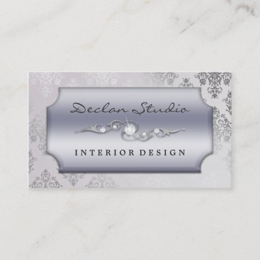 Platinum Dashing Damask Mode/Interior Design Visitekaartje (Voorkant)