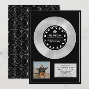 Platinum Disc Vinyl Zwart Plaque Foto Afstuderen Kaart