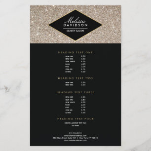 Platinum Glitter en Glamor Beauty Salon Flyer