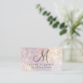 Platinum Gold Glitter Event Planner Visitekaartje (Staand voorkant)