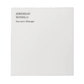 Platinum gray minimalistisch modern notitieblok (Voorkant)