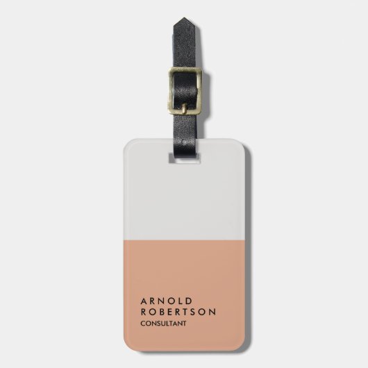 Platinum Gray Trendy Modern Minimalist Bagagelabel (Voorkant verticaal)